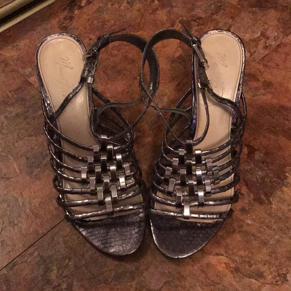 Dark silver wedge sandal size 9